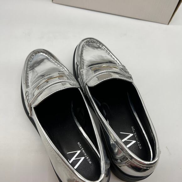 Worthington Ellen Womens Round Closed Toe Loafers Silver Size 6M - Picture 9 of 13